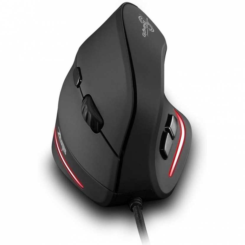 Souris Verticale Sans Fil Zelotes – Ergonomique, Rechargeable, 3 Niveaux DPI, Compatible PC, Mac, Ordinateur Portable